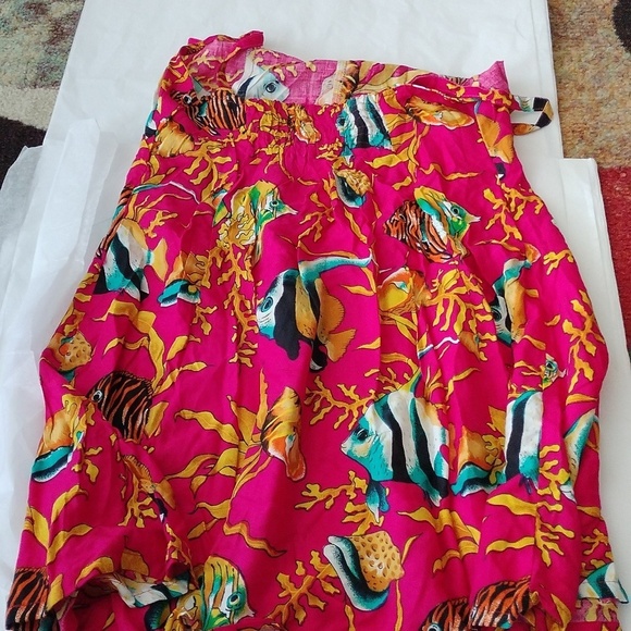 Women's Pink + Gold Tropical Fish Swing Dress, Small - Picture 8 of 10